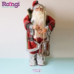 عروسک بابانوئل با فانوس چوبی