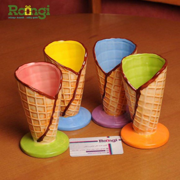 بستنی خوری رنگی سفالی